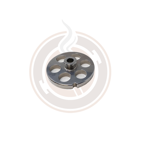 Omcan European Style #22 stainless steel plate with hub, 18mm (3/4") - one notch/ round - 4 / CS - 11205