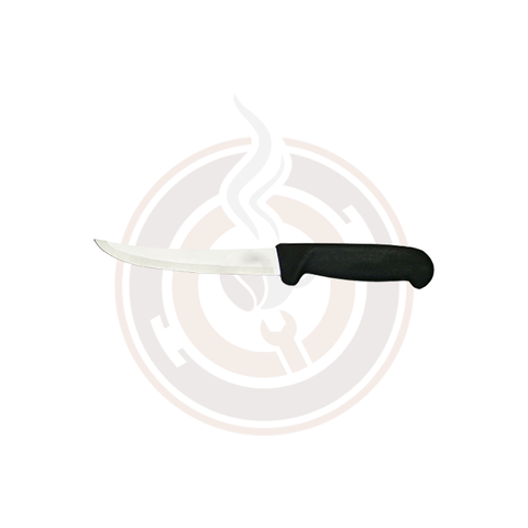 6-inch Flexible Curved Blade Boning Knife with Black Polypropylene Handle