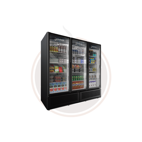 Omcan 79-inch Three Glass Door Swing Refrigeration with 71 cu. ft. capacity - 41220