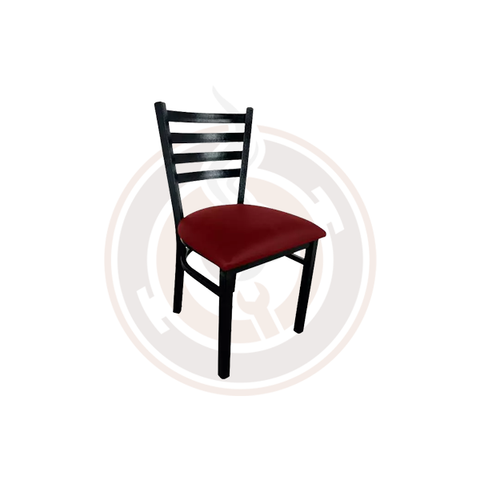 Omcan Metal Ladder Back Chair - Burgundy - 44514