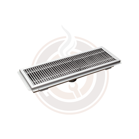 Omcan 12" x 36" Floor Trough with Stainless Steel Grating - 44608