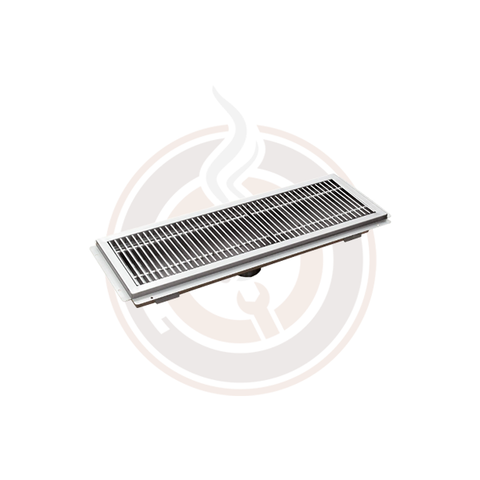 Omcan 12" x 48" Floor Trough with Stainless Steel Grating - 44609