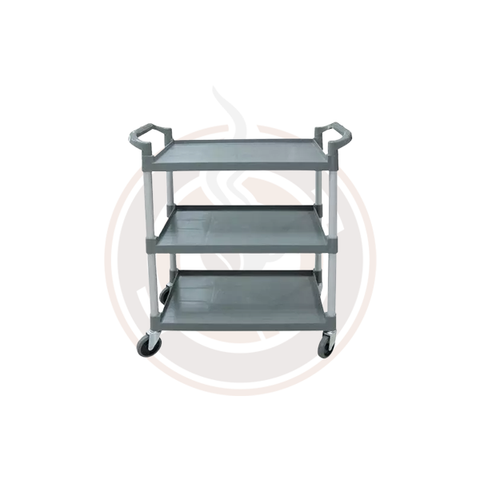 Omcan Gray Plastic Bussing Cart with Shelving Size of 31" x 20" - 47128
