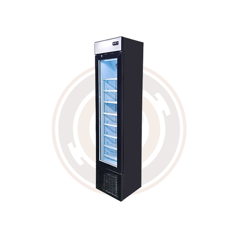 Omcan 105L Slim Glass Door Display Freezer with Top Lightbox - 47242