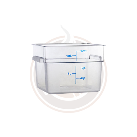 Omcan 12 QT Polycarbonate Clear Square Food Storage Container - 80167
