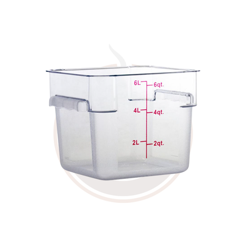 Omcan 6 QT Polycarbonate Clear Square Food Storage Container - 80168