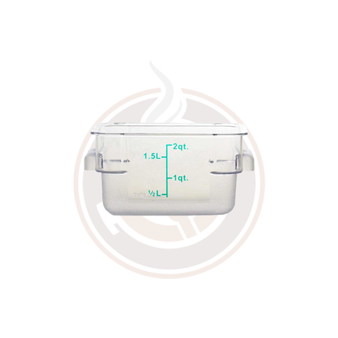 Omcan 2-QT Polycarbonate Clear Square Food Storage Container - 80172