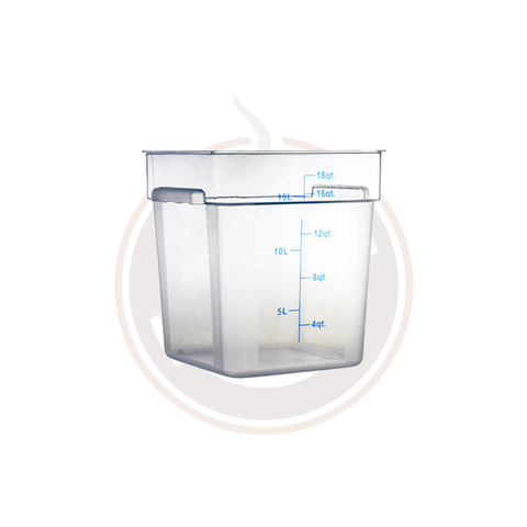 Omcan 18 QT Polycarbonate Clear Square Food Storage Container - 80180