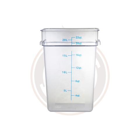 Omcan 22 QT Polycarbonate Clear Square Food Storage Container - 80182