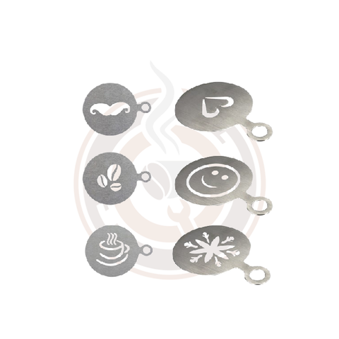Krome Barista Stencils Stainless steel 6 Pcs set Krome Barista Stencils Stainless steel 6 Pcs set
