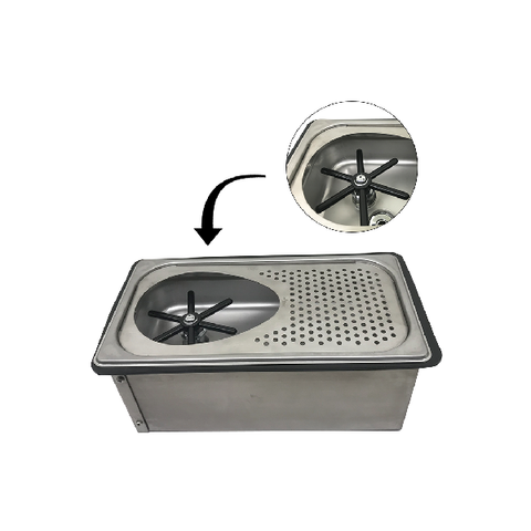 Counter Top Milk Pitcher Rinser with Drain Board Counter Top Milk Pitcher Rinser with Drain Board