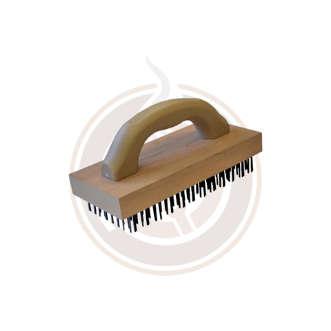 Omcan Wooden Block Brush with Handle - (4/case) - 10450
