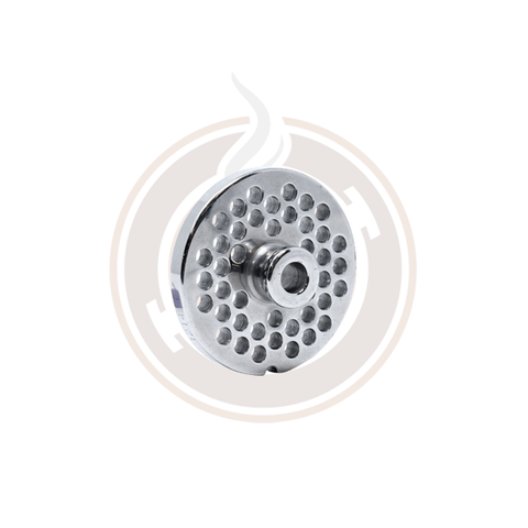Omcan European Style #12 stainless steel plate with hub, 6mm (1/4") - one notch/ round - 4 items / CS - 11194