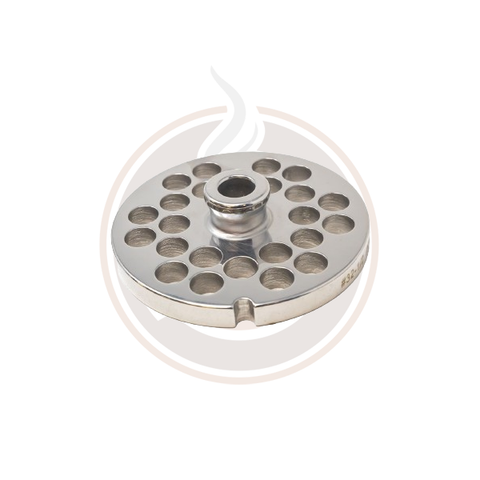 Omcan European Style #32 stainless steel plate with hub, 12mm (1/2") - one notch/ round - 2 / CS - 11211