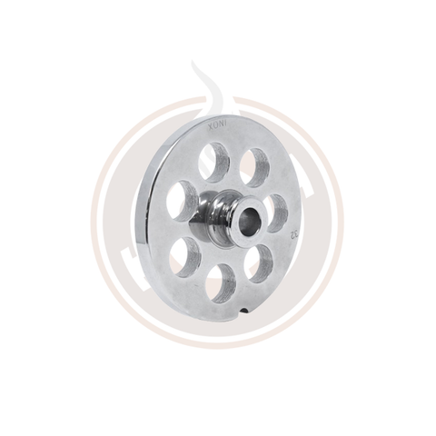 Omcan European Style #32 stainless steel plate with hub, 18mm (3/4") - one notch/ round - 2 / CS - 11212