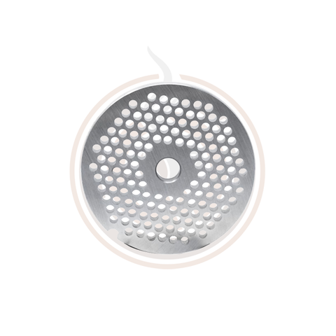 Omcan European Style #32 stainless steel plate, hubless, 4.8mm (3/16") - one notch/ round - 2 / CS - 11228