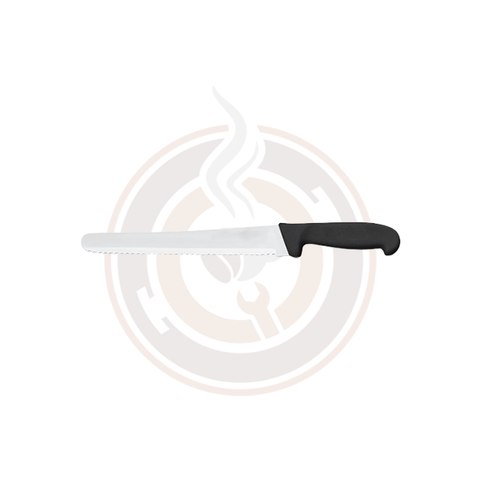 Omcan 10-inch Slicer Curved Wave Edge Knife with Polypropylene Handle - 12452 / 12460 / 12464 / 12467 / 12462