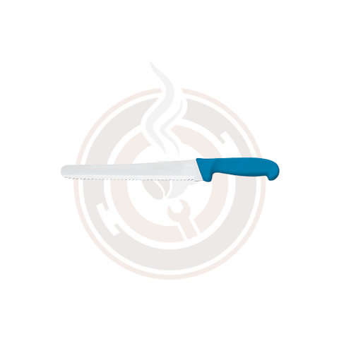 Omcan 10-inch Slicer Curved Wave Edge Knife with Polypropylene Handle - 12452 / 12460 / 12464 / 12467 / 12462