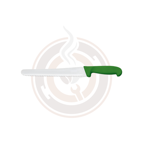 Omcan 10-inch Slicer Curved Wave Edge Knife with Polypropylene Handle - 12452 / 12460 / 12464 / 12467 / 12462