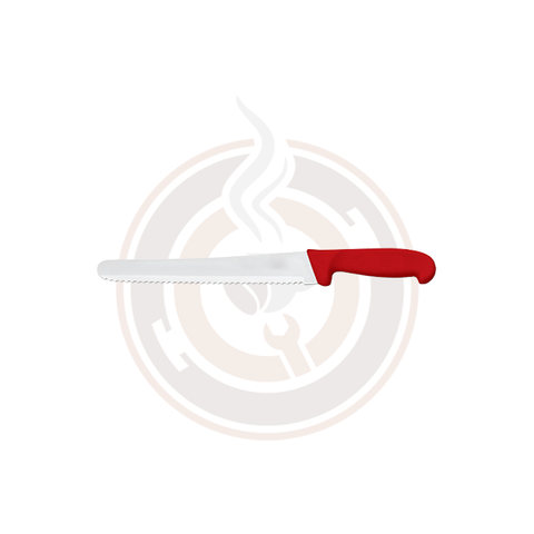 Omcan 10-inch Slicer Curved Wave Edge Knife with Polypropylene Handle - 12452 / 12460 / 12464 / 12467 / 12462