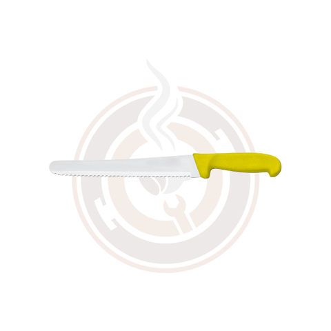 Omcan 10-inch Slicer Curved Wave Edge Knife with Polypropylene Handle - 12452 / 12460 / 12464 / 12467 / 12462