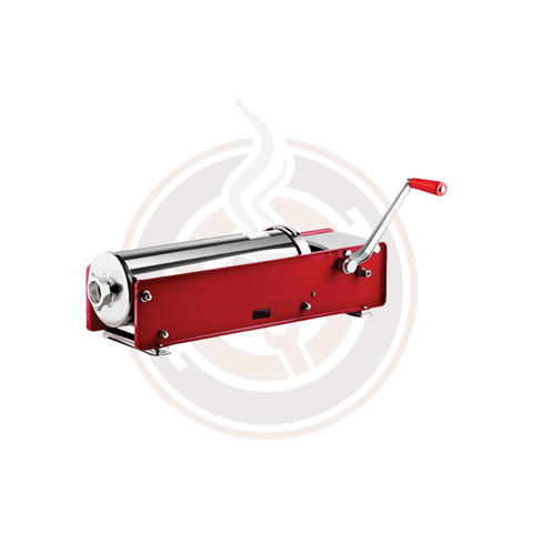 Omcan Elite Series Horizontal Two-speed Gear-driven Manual Sausage Stuffer with 22 lb. capacity - 13721