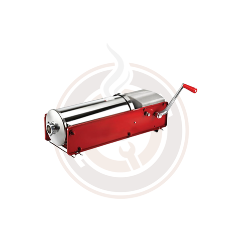 Omcan Elite Series Horizontal Two-Speed Gear-Driven Manual Sausage Stuffer with 30 lb. capacity - 13725