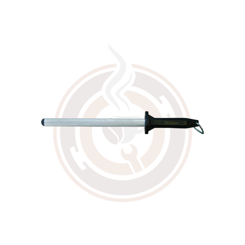 Omcan Diamond Sharpening Steel with Black Handle (2/case) - 13775 / 13774 / 13773