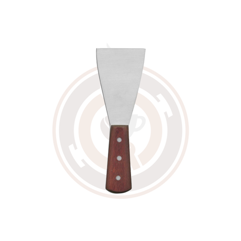 4.75" x 3" Stainless Steel Pan Scraper with Wooden Handle