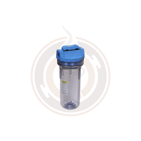 Pentek #10" 3/4" Valve-In-Head Standard Filter Housing Blue/Clear With Pressure Relief (Pack of 12)- 150437