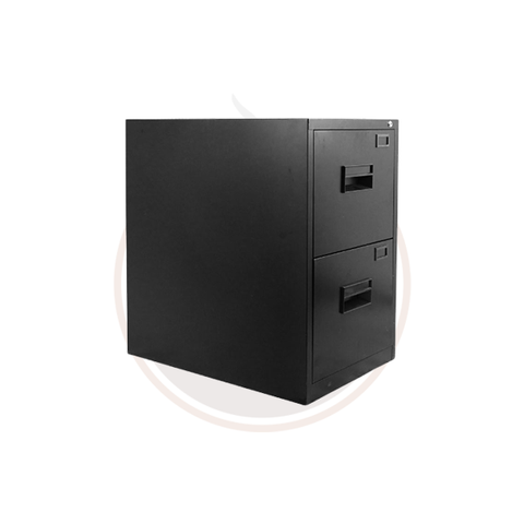 Black Legal Vertical File Cabinet with Two Drawers
