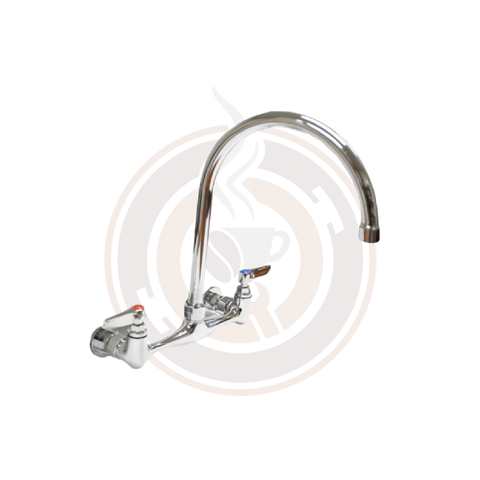 Omcan Splash Mounted Faucet With 8.5" Gooseneck Faucet for Tub Sinks 22289