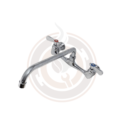 Omcan Splash Mounted 14" Spout Faucet for 24″ x 24″ One, Two, and Three Tub Sinks, Soiled Dish Tables, and Under Counter Dish Tables 23517