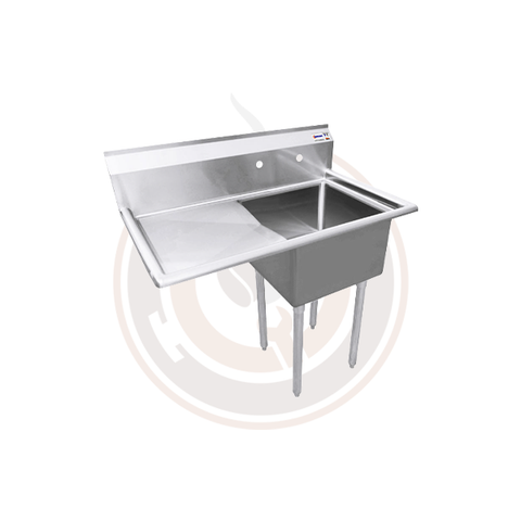 SS Sinks - 18″ x 18″ x 11″ One Tub Sink / Left Drain Board