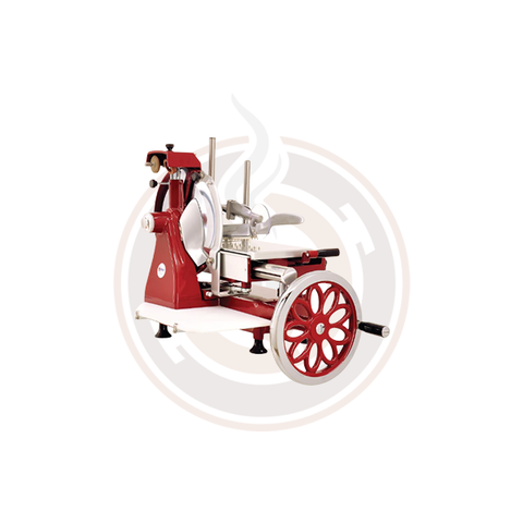 Omcan 12-inch Diameter Blade Manual Volano Slicer with Flower Flywheel - 26073