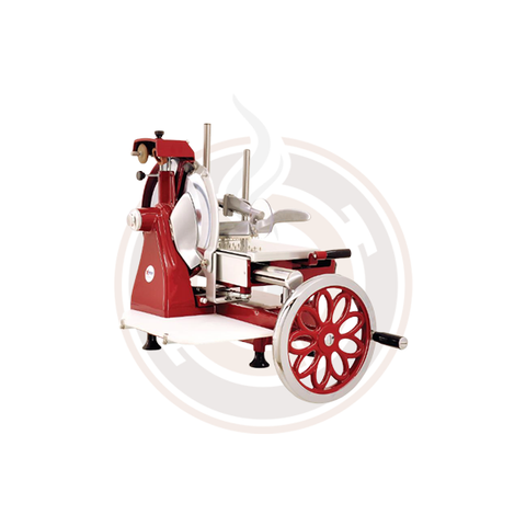 Omcan 14-inch Diameter Blade Manual Volano Slicer with Flower Flywheel - 26074