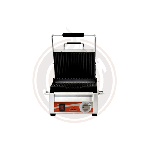 10″ x 11″ Single Panini Grill with Grooved Top and Bottom Grill Surface - II