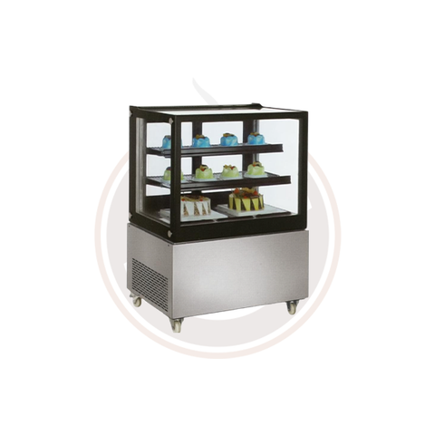 48-inch Square Edge Refrigerated Floor Display Case with 370 L capacity