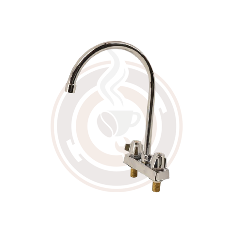 Omcan Deck Mounted Sink Faucet with 9″ Goose Neck Spout Faucet for Drop in Sinks 39788