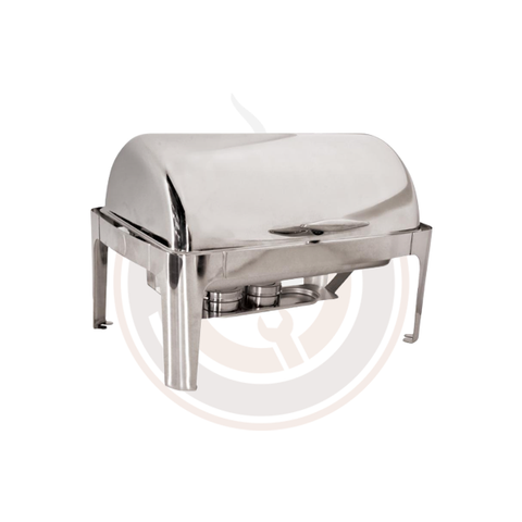 Omcan 9L SS Round Chafing Dishes with Roll Top Cover - 41821