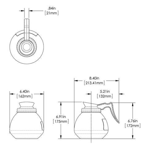 BUNN - Glass Decanter Orange Handle Case of 3 - 42401.7103