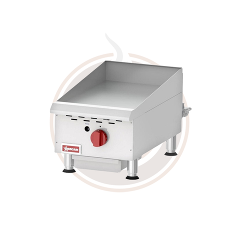 Omcan Countertop Stainless Steel Gas Griddle With Thermostatic Control with Single Burners - 43016