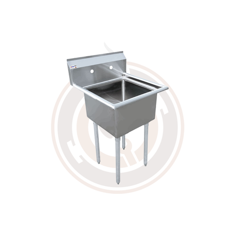 Omcan SS Sinks - 20" x 20" x 12" One Tub Sink / No Drain Board - 43072