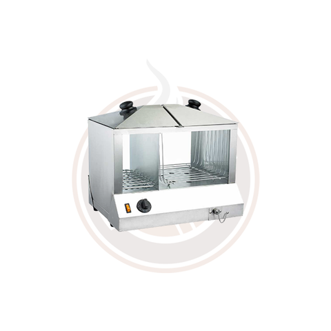 Omcan 18-inch Hotdog Steamer and Bun Warmer - 100 hotdogs and 48 buns capacity - 43216