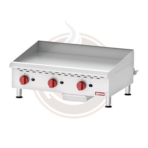 Omcan Countertop Stainless Steel Gas Griddle With Manual Control - 43737 / 43730 / 43731 / 43732