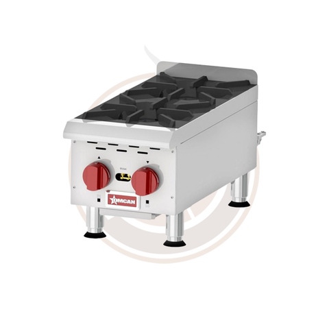 Omcan Countertop Stainless Steel Gas Hot Plate 2 Burners - 43733