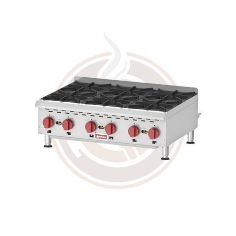 Omcan Countertop Stainless Steel Gas Hot Plate 6 Burners - 43735