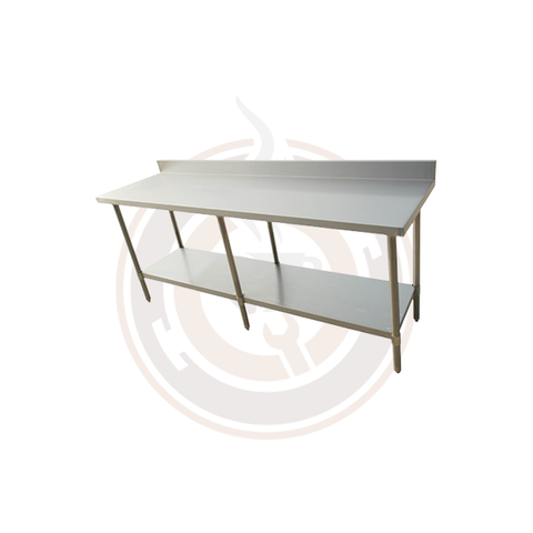 30″ x 84″ All Stainless Steel Work Table with Backsplash
