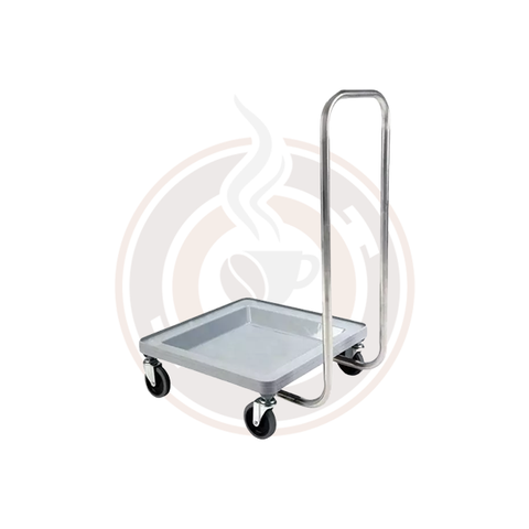 Omcan Heavy-Duty Gray Polypropylene Dish Rack Dolly with Handle - 44355
