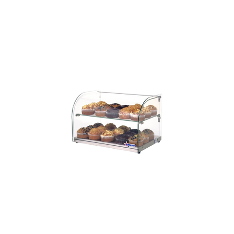 Omcan 22" Countertop Food Display Case – 45 L Curved Glass, 2-Tier #44372